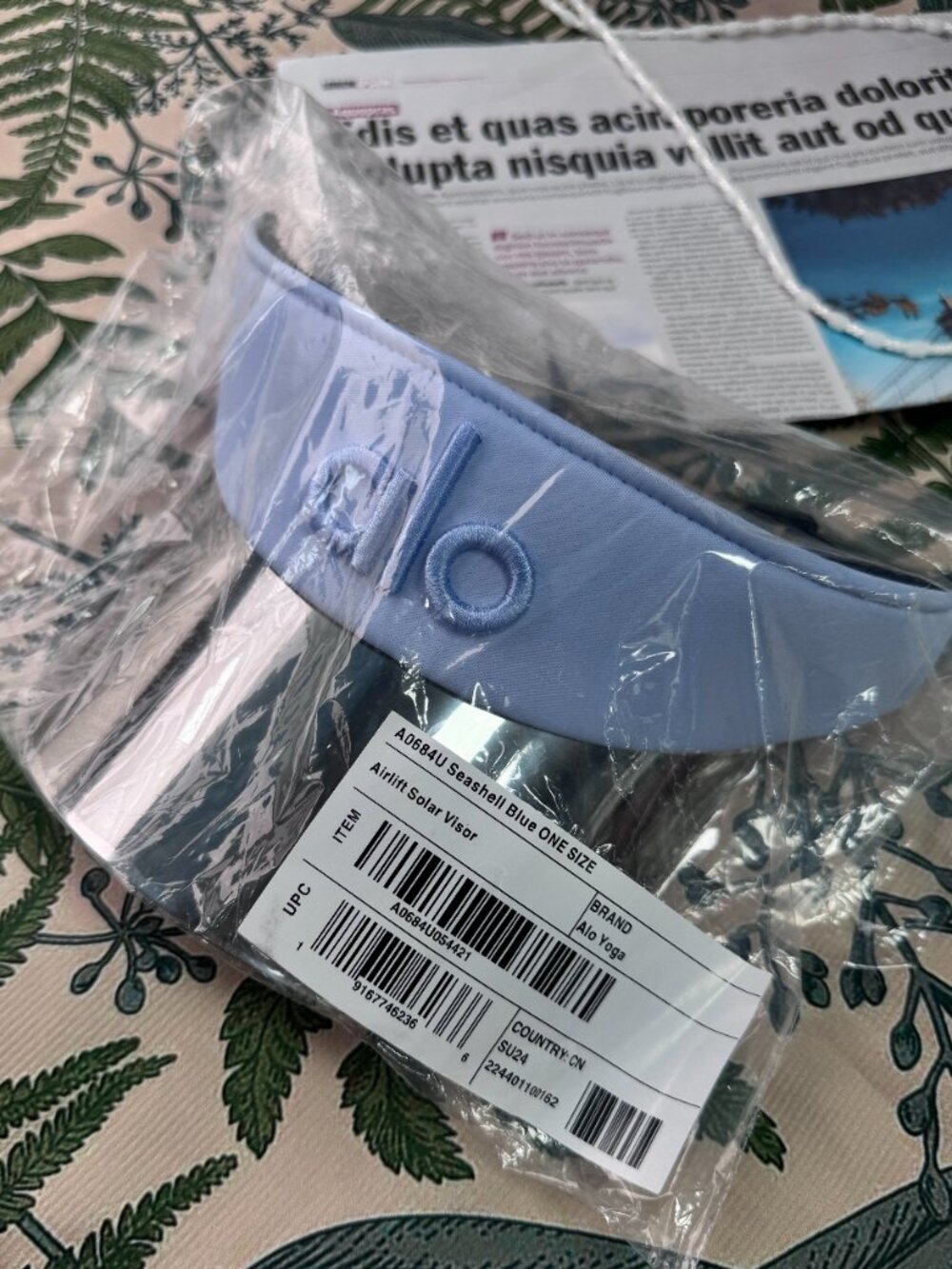 NWT🧢 ALO Yoga Airlift Solar Visor💙Light Provence Blue Tennis Golf Hat - Picture 5 of 5